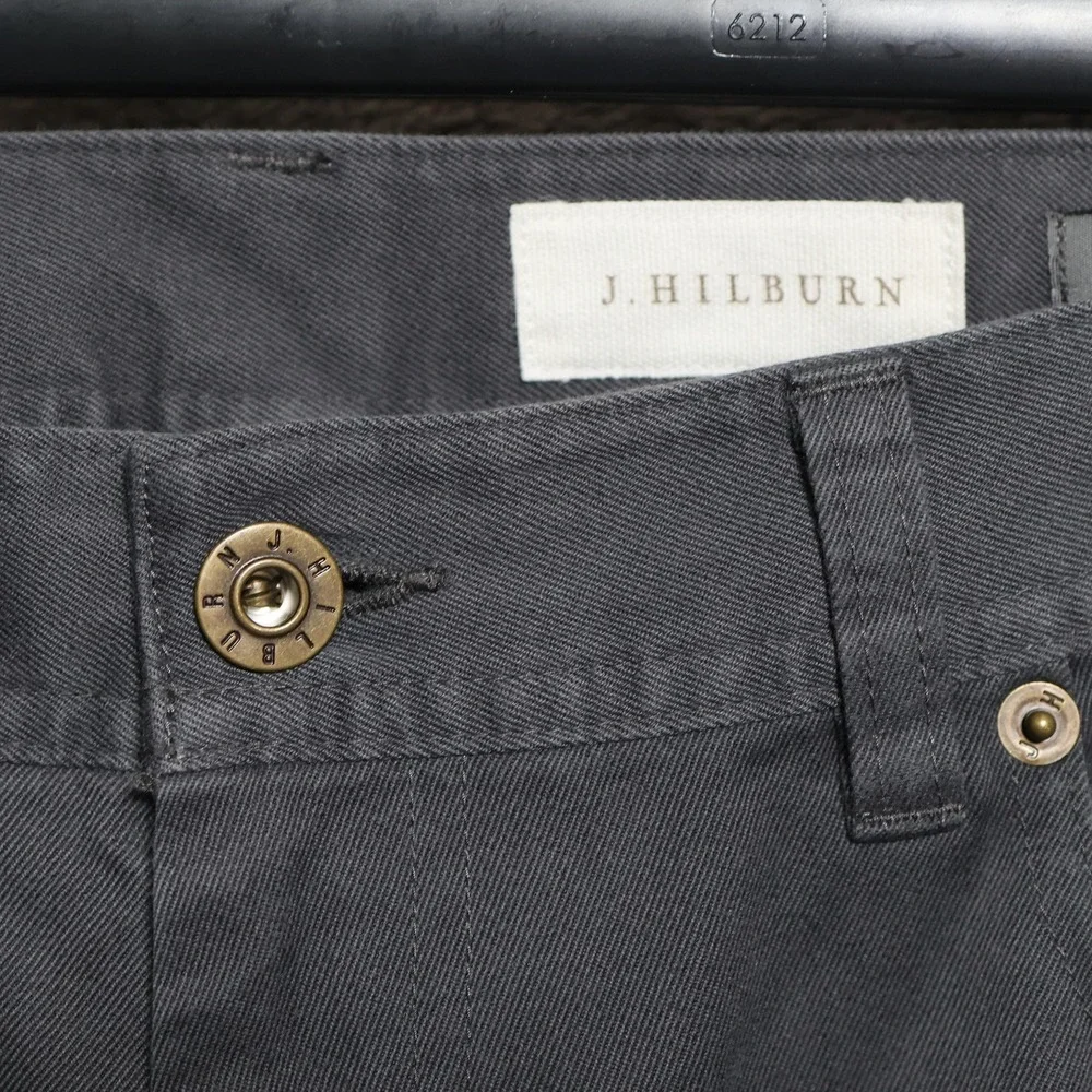 J. Hilburn Pants Mens 36x34 Gray Chino 5-Pocket Cotton Straight Fit Preppy